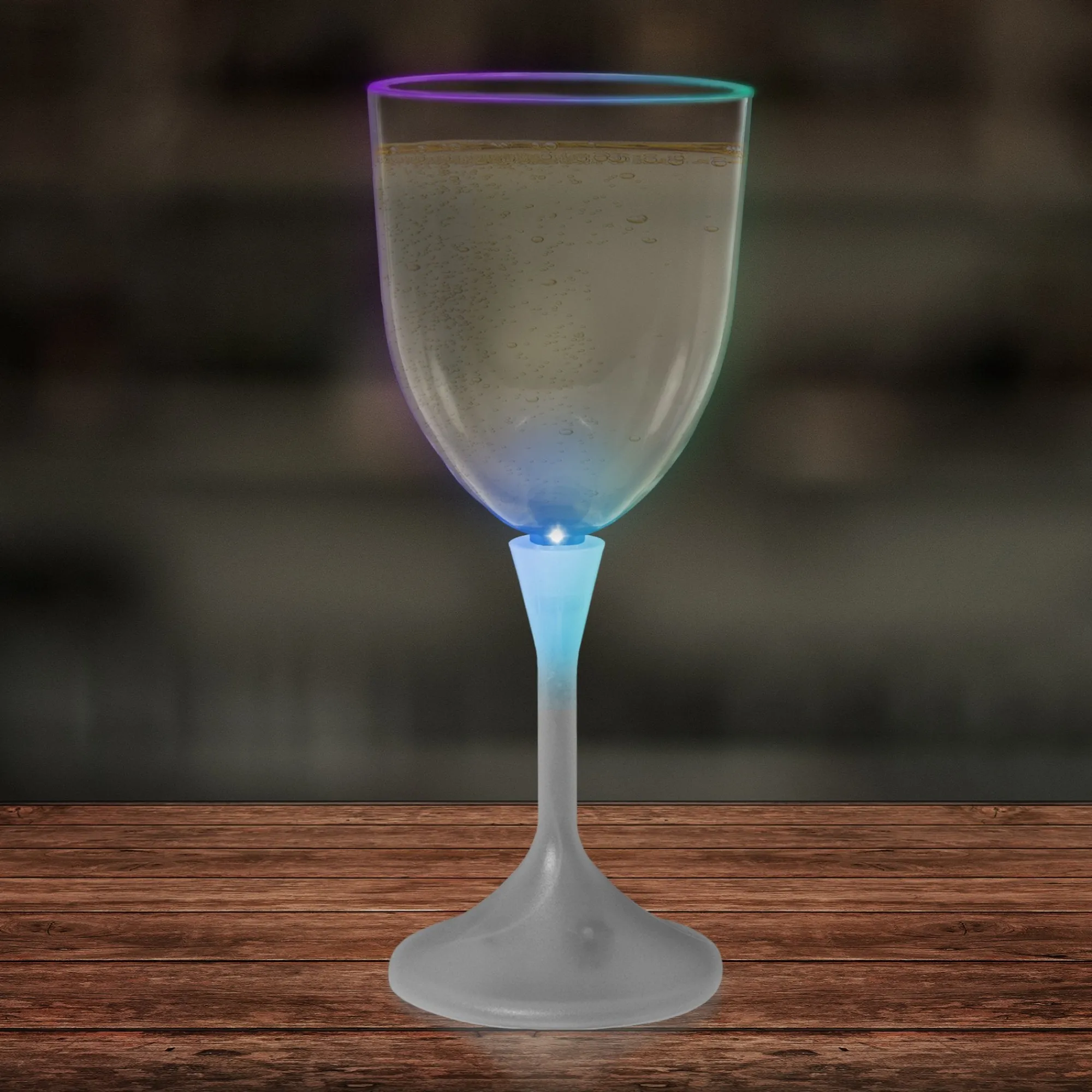 Hot Windy City Novelties LED 10 oz. Wine Glass White Stem
