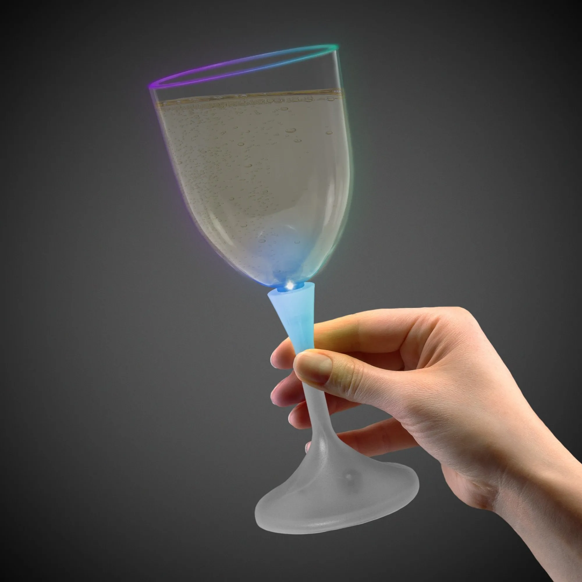 Hot Windy City Novelties LED 10 oz. Wine Glass White Stem