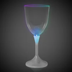 Hot Windy City Novelties LED 10 oz. Wine Glass White Stem