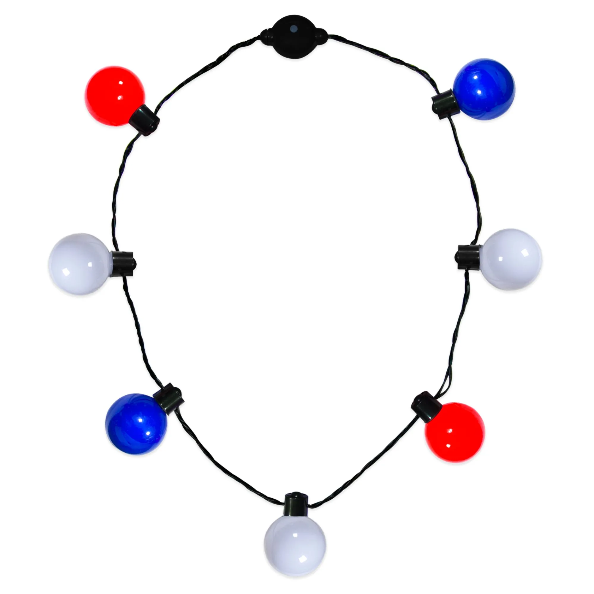Best Windy City Novelties LED Patriotic Ball Necklace Red/White/Blue