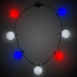 Best Windy City Novelties LED Patriotic Ball Necklace Red/White/Blue