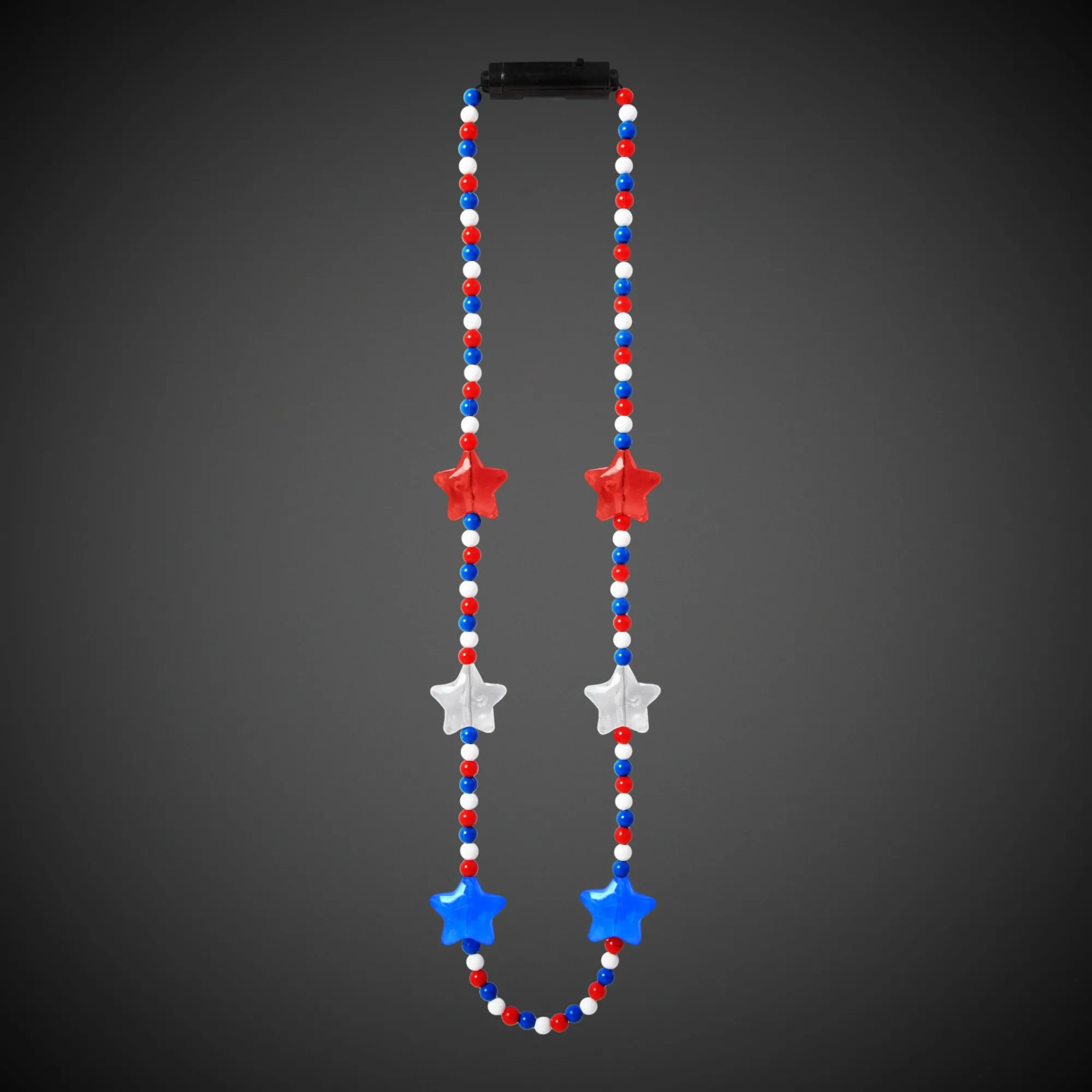 Hot Windy City Novelties LED Patriotic Star Necklaces Retail Counter Display