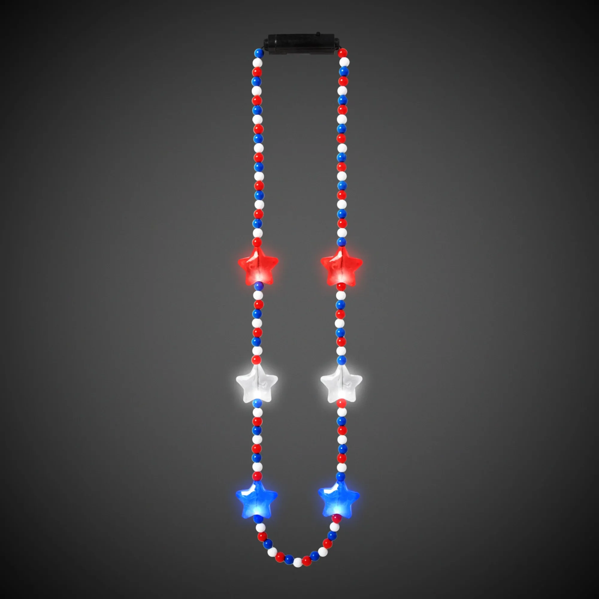 Hot Windy City Novelties LED Patriotic Star Necklaces Retail Counter Display