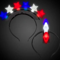Clearance Windy City Novelties LED Patriotic Stars Mohawk Headband