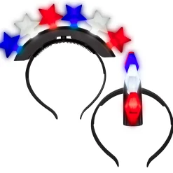 Clearance Windy City Novelties LED Patriotic Stars Mohawk Headband