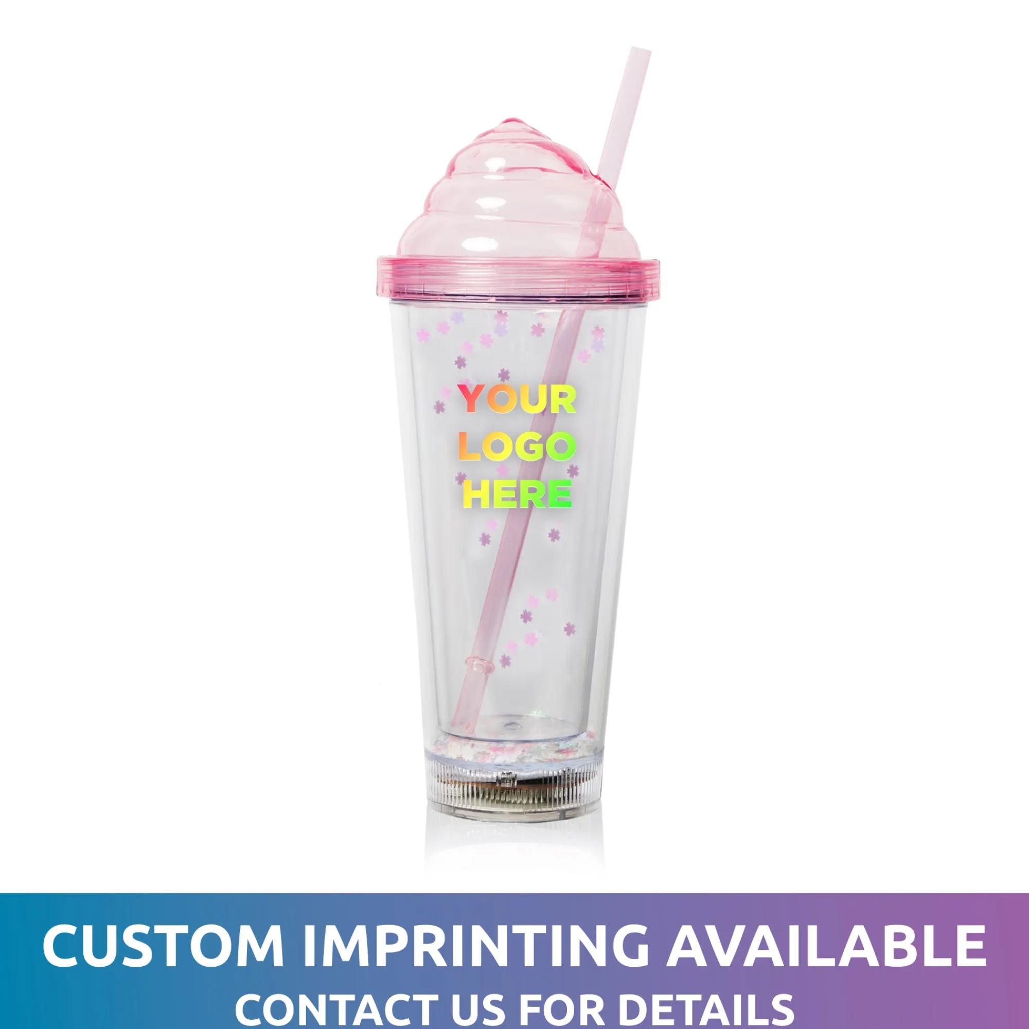 Windy City Novelties LED Pink Ice Cream Soda 13 oz. Tumbler