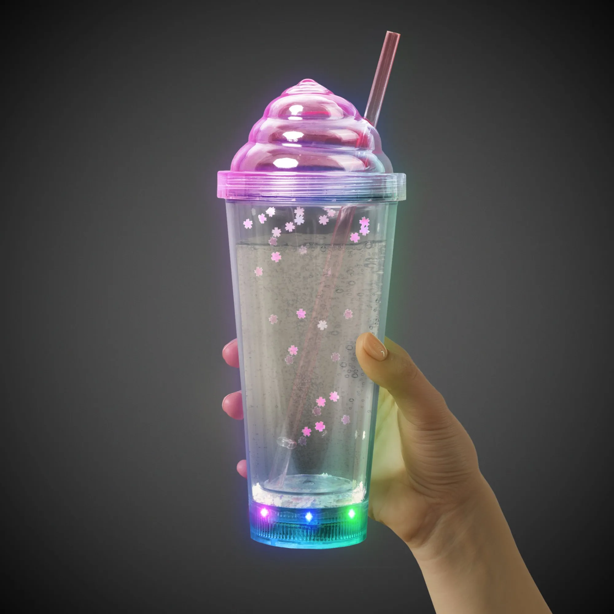 Windy City Novelties LED Pink Ice Cream Soda 13 oz. Tumbler