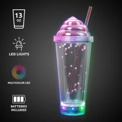 Windy City Novelties LED Pink Ice Cream Soda 13 oz. Tumbler