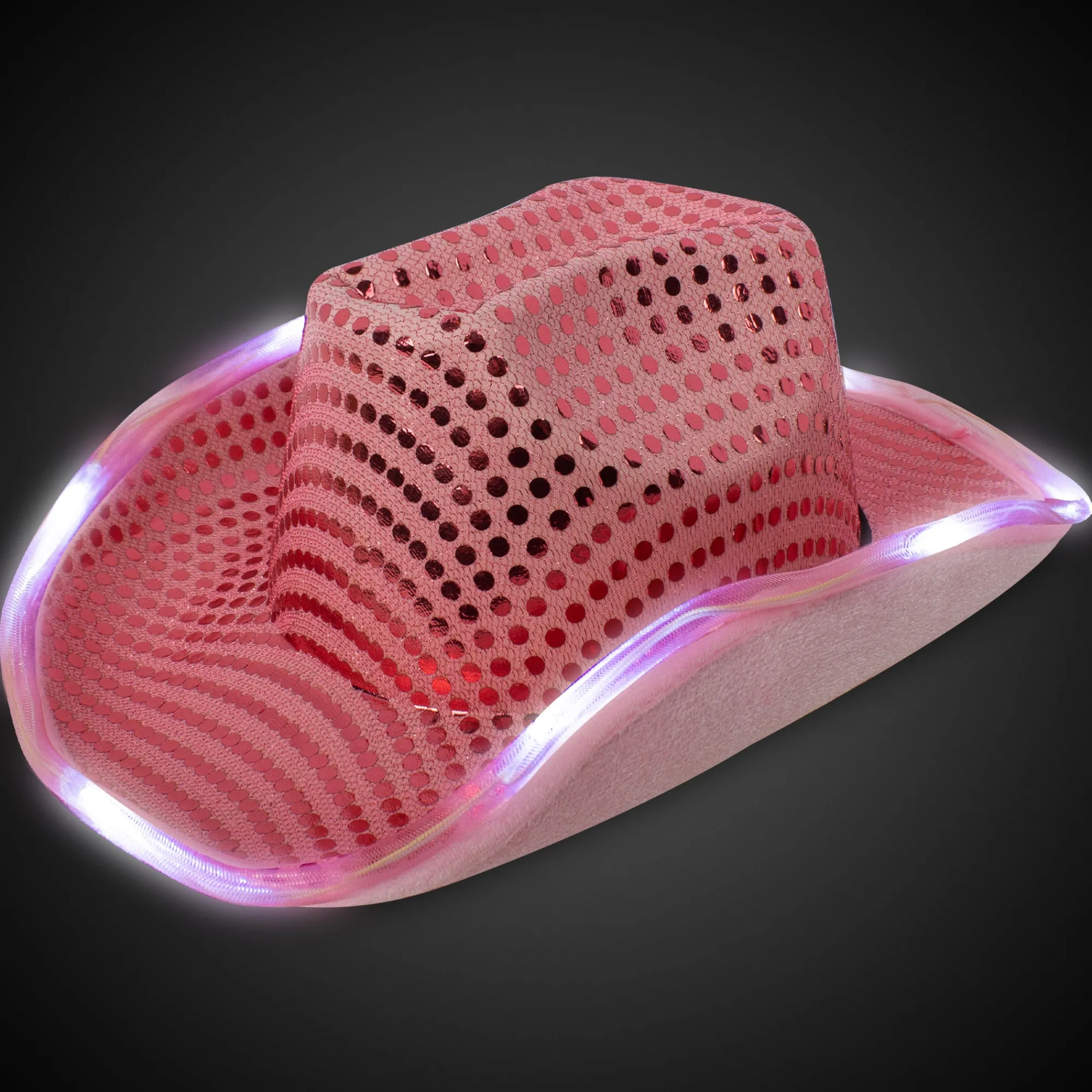 Best Windy City Novelties LED Sequin Cowboy Hat Pink