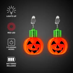 Clearance Windy City Novelties LED Pumpkin Clip-On Earrings