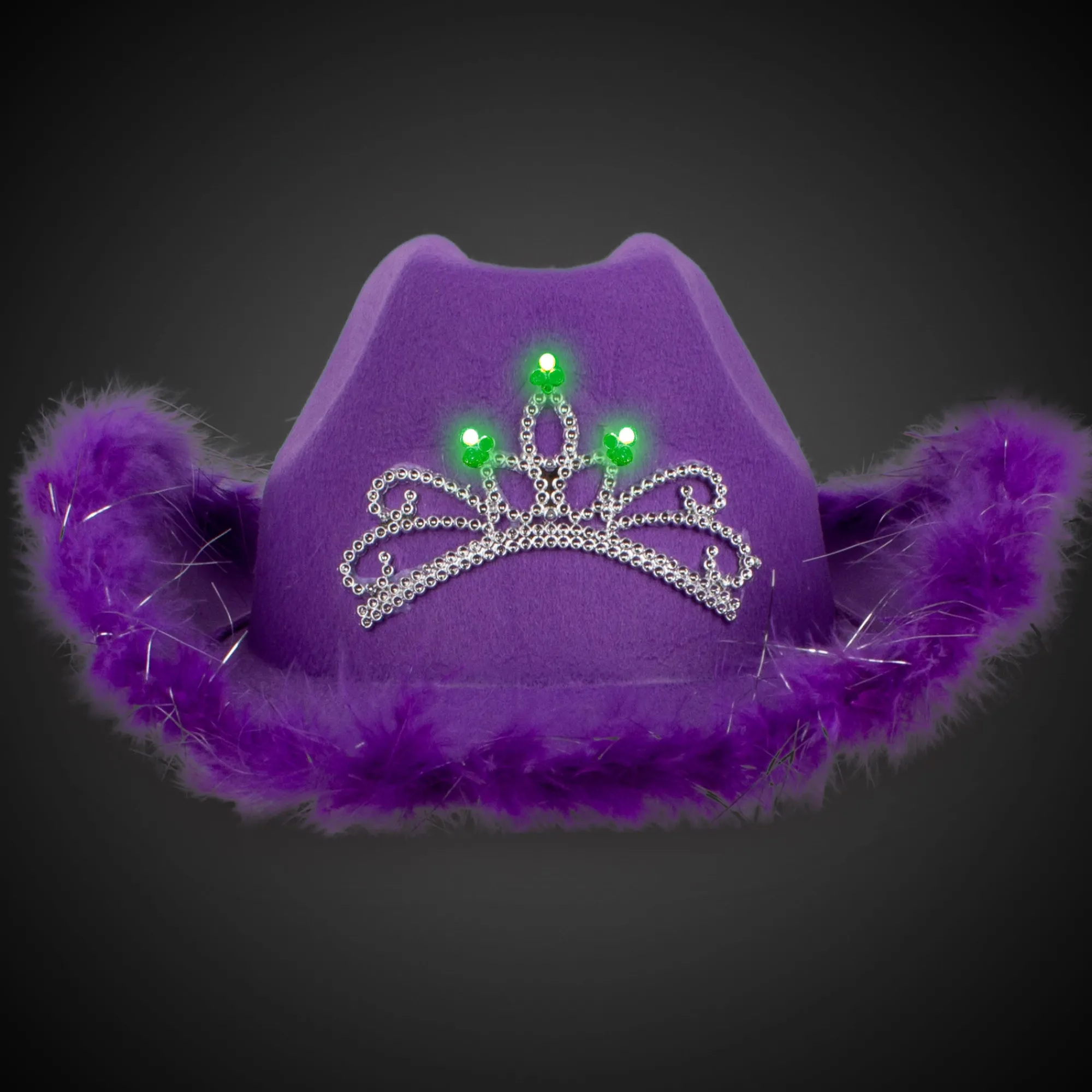 Discount Windy City Novelties LED Purple Cowboy Hat with Tiara