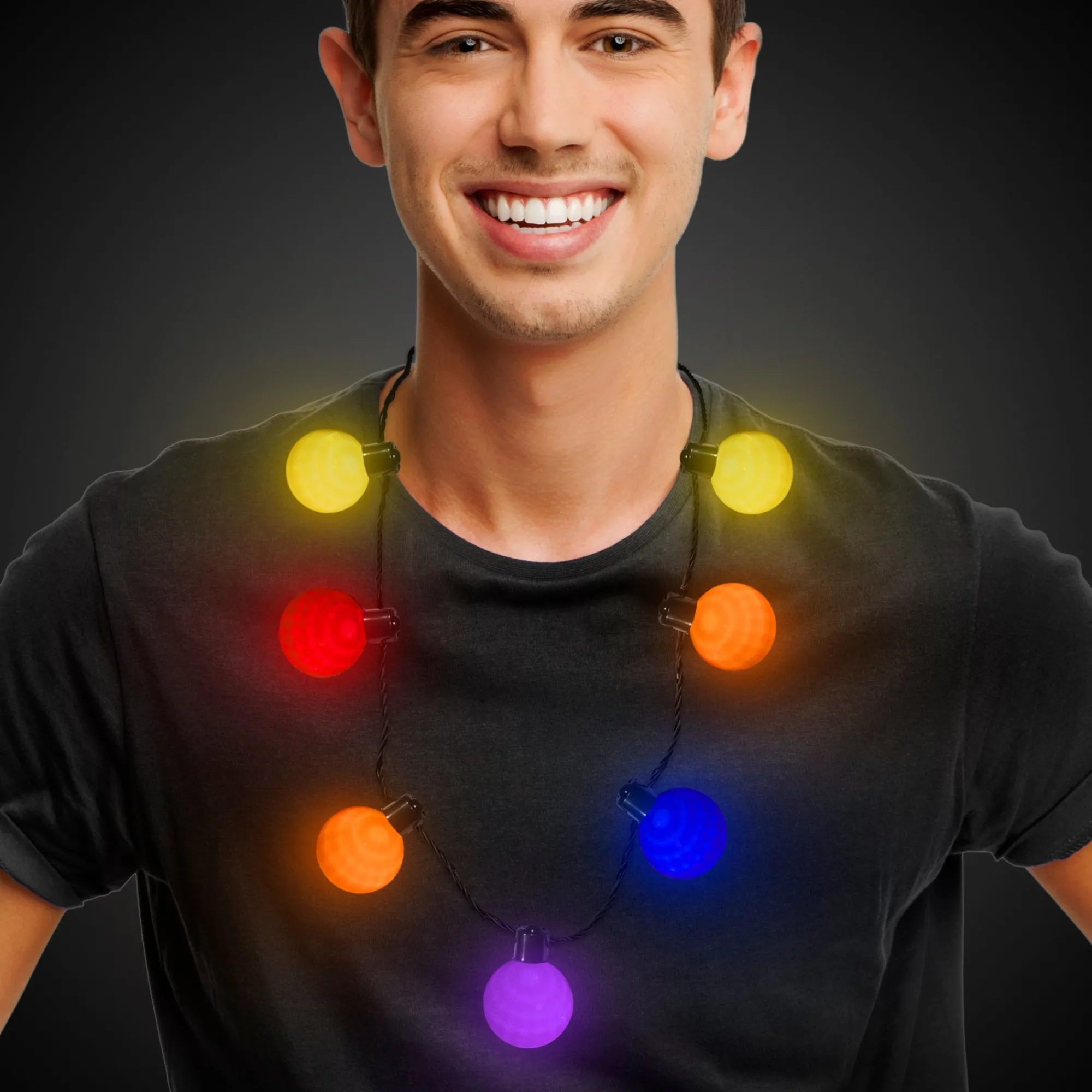 Best Windy City Novelties LED Ball Necklace Rainbow