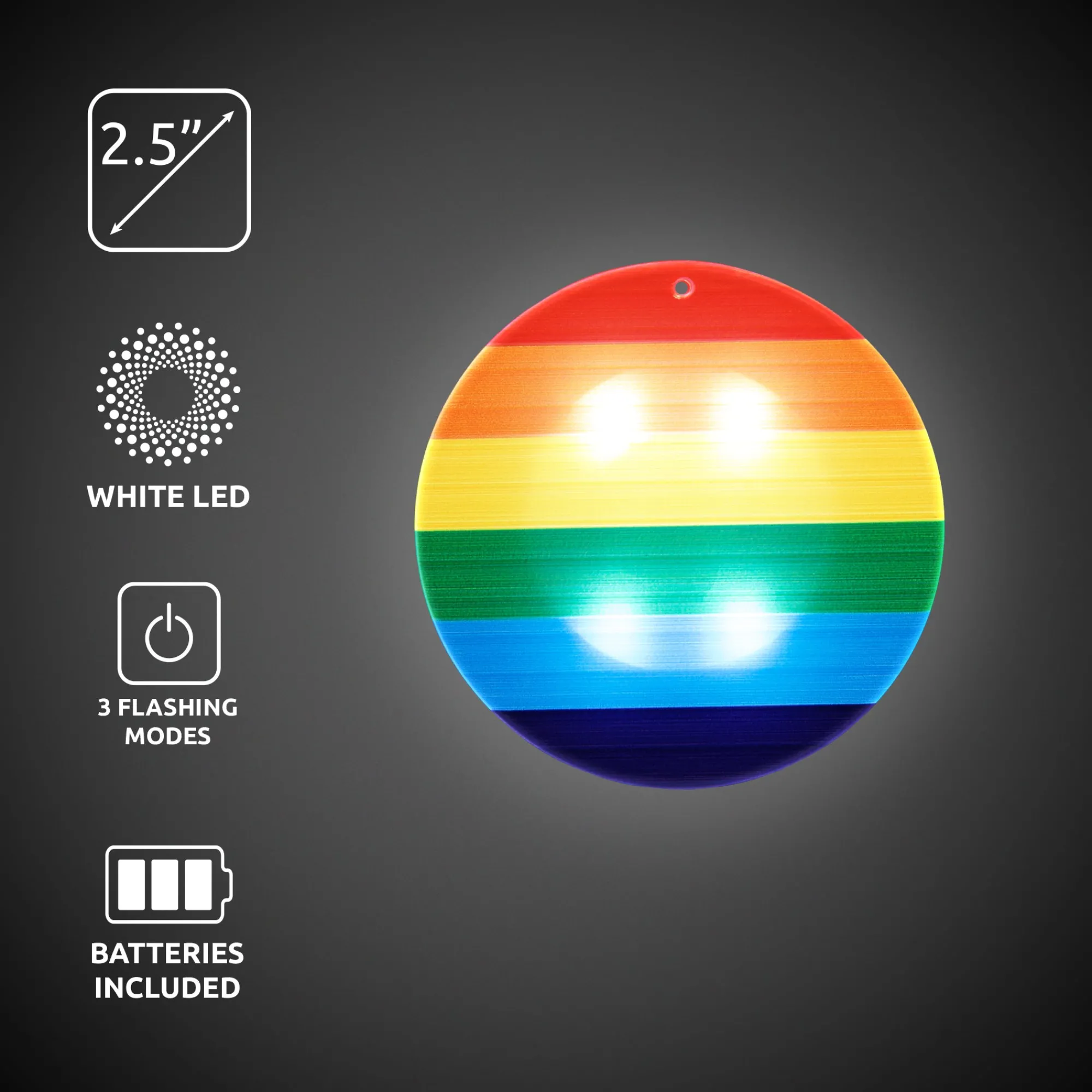 Clearance Windy City Novelties LED Rainbow Pride Medallion