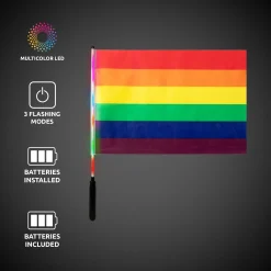 New Windy City Novelties LED Rainbow Pride 12"x18" Flag