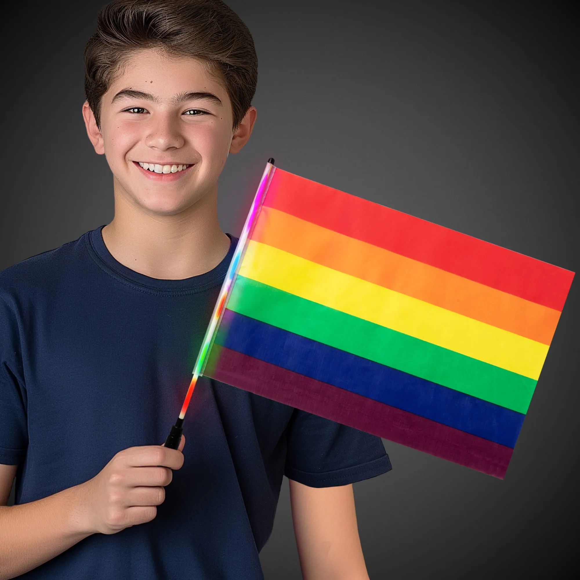 New Windy City Novelties LED Rainbow Pride 12"x18" Flag