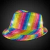New Windy City Novelties LED Rainbow Sequin Fedora Hat