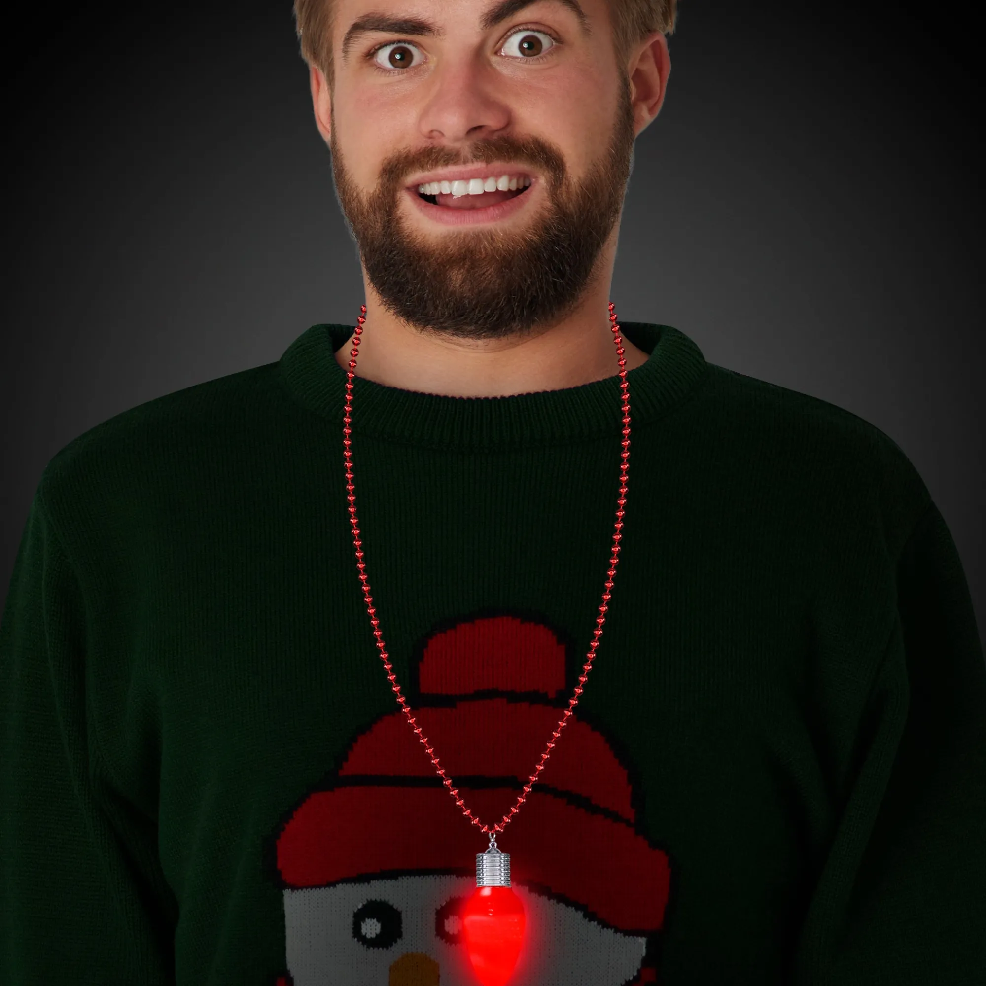 Hot Windy City Novelties LED Red Bulb Bead Necklace