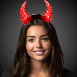 New Windy City Novelties LED Red Crystal Devil Horns Headband