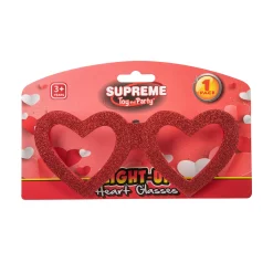 Online Windy City Novelties LED Heart Glitter Glasses Red