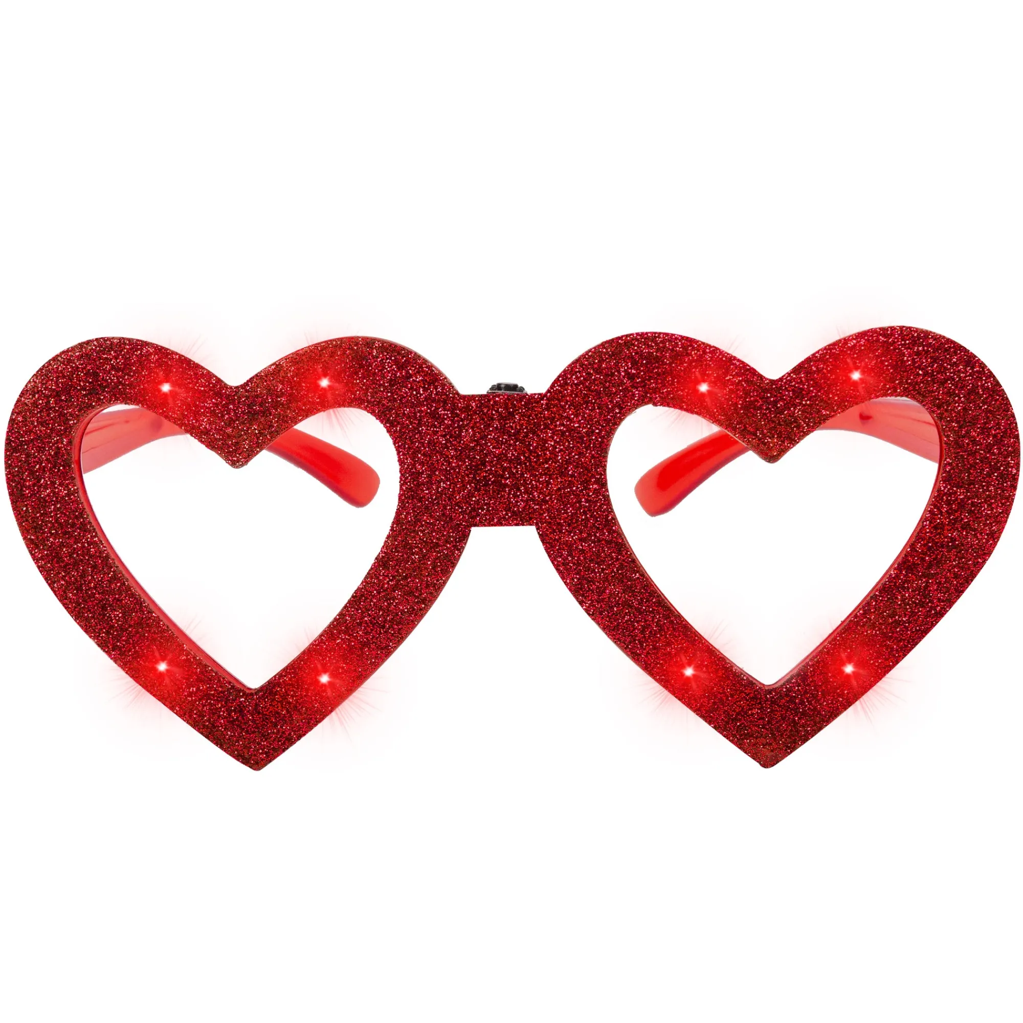 Online Windy City Novelties LED Heart Glitter Glasses Red