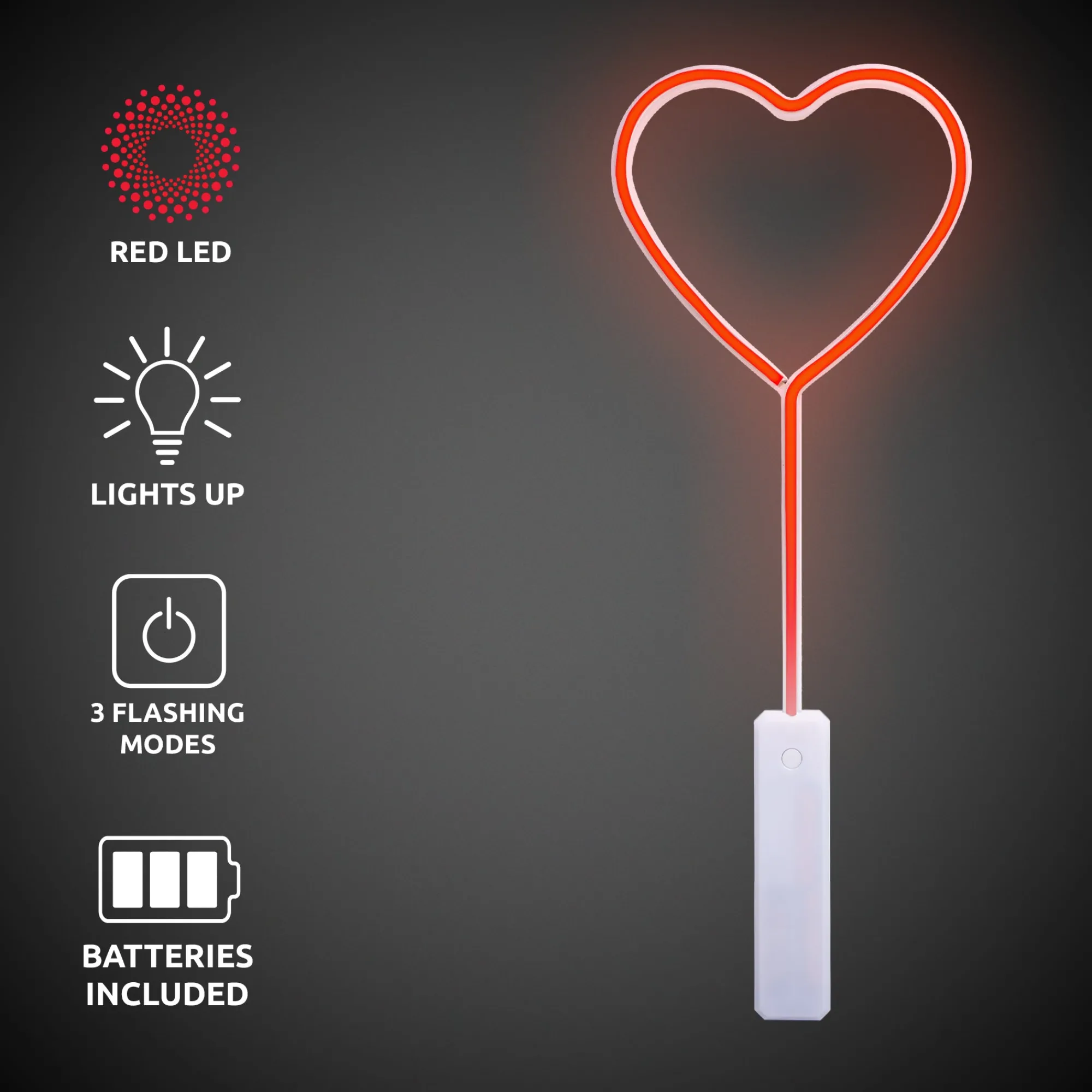 Outlet Windy City Novelties LED Red Heart Wand