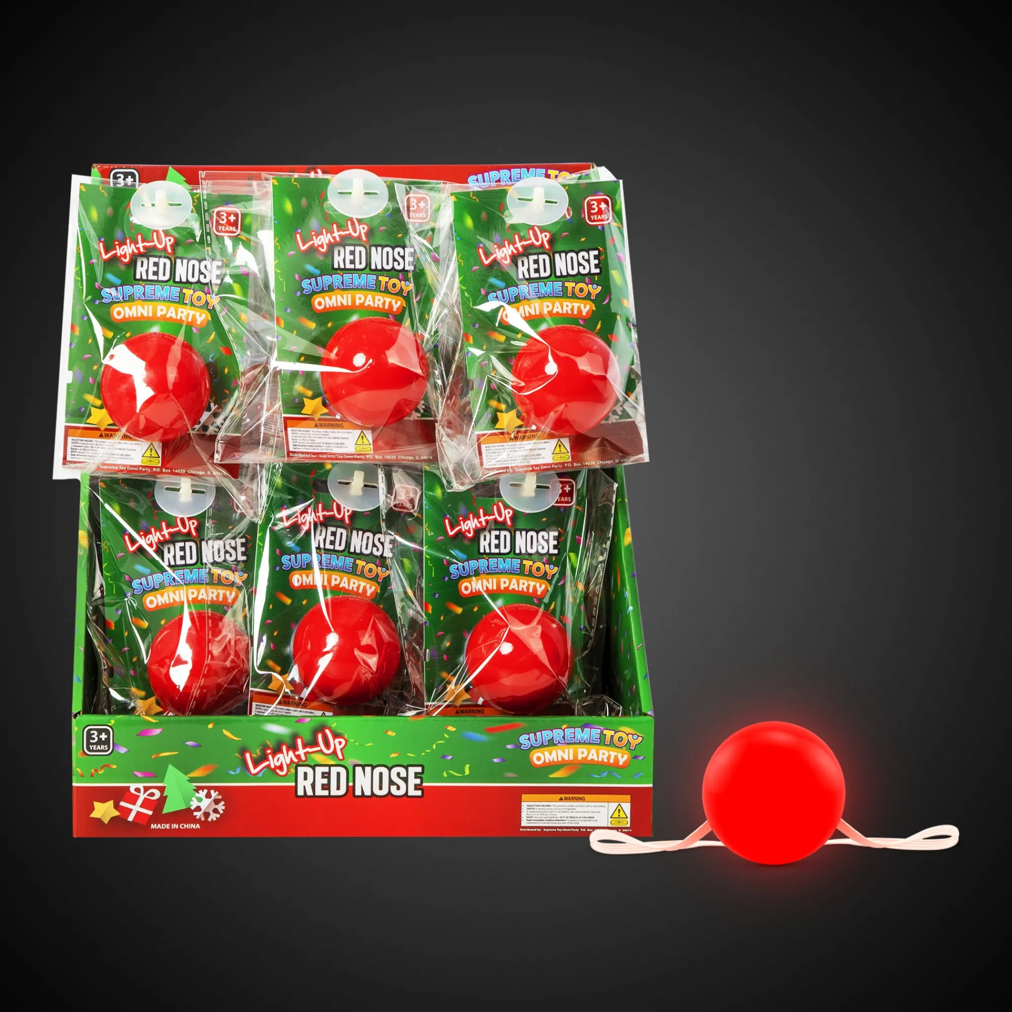 Outlet Windy City Novelties LED Red Noses Retail Display