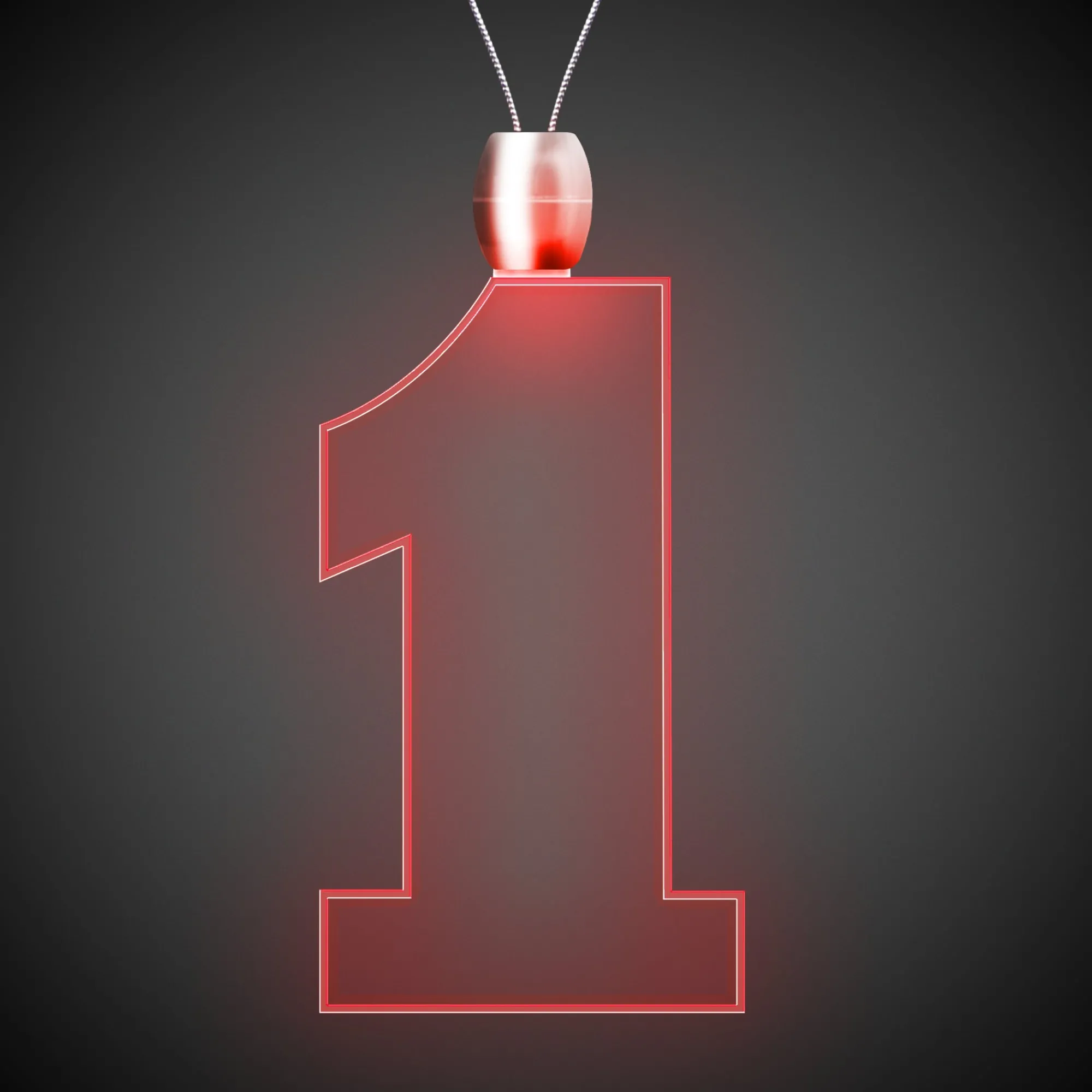Windy City Novelties LED Red #1 Pendant Necklace