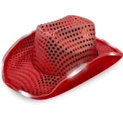 Outlet Windy City Novelties LED Sequin Cowboy Hat Red