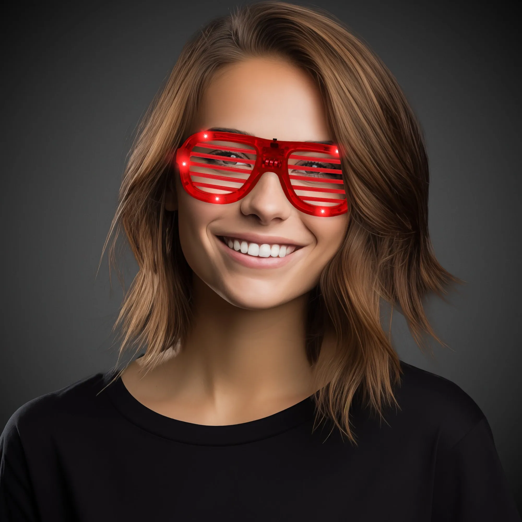 Clearance Windy City Novelties LED Slotted Glasses Red