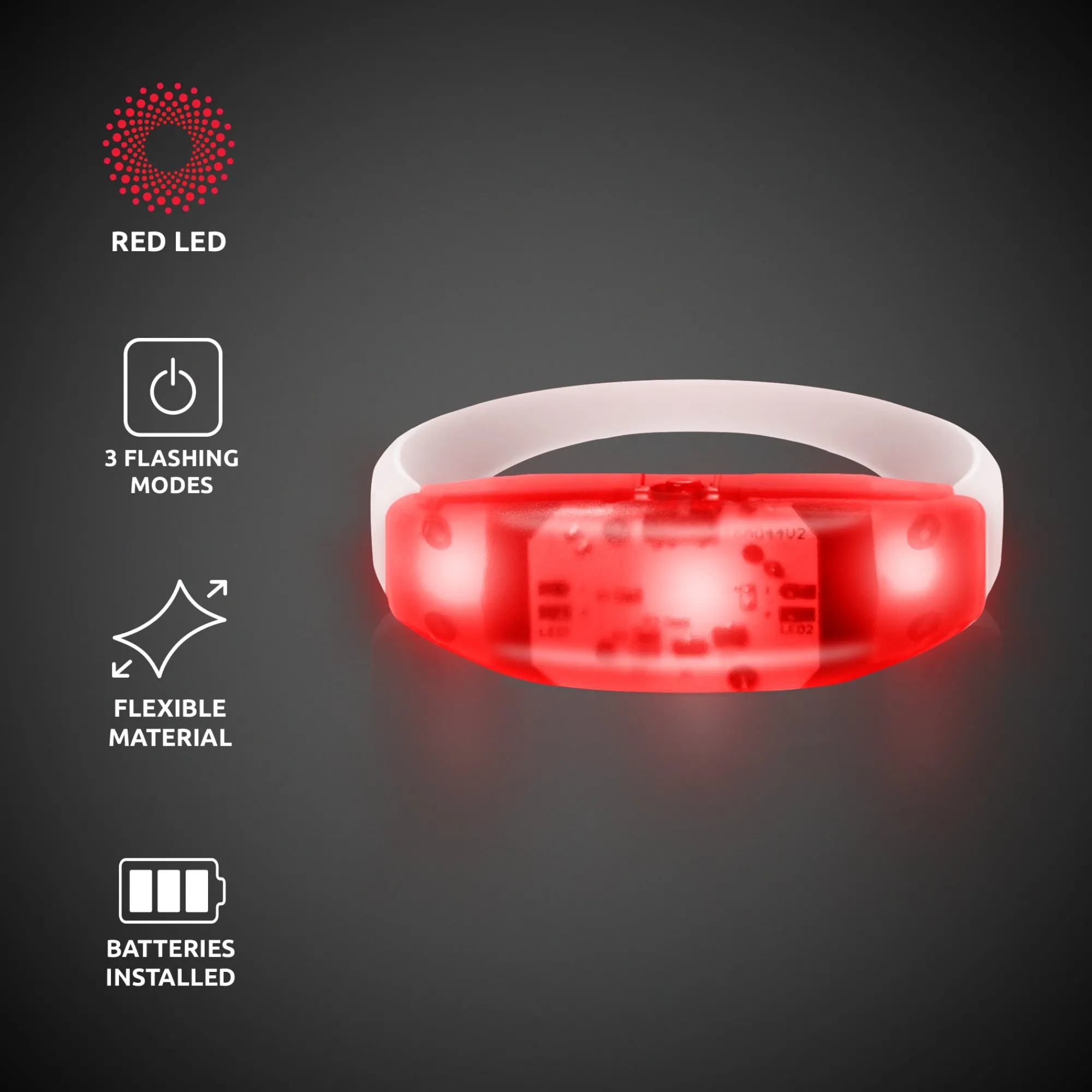 Best Windy City Novelties LED Stretchy Bangle Bracelet Red