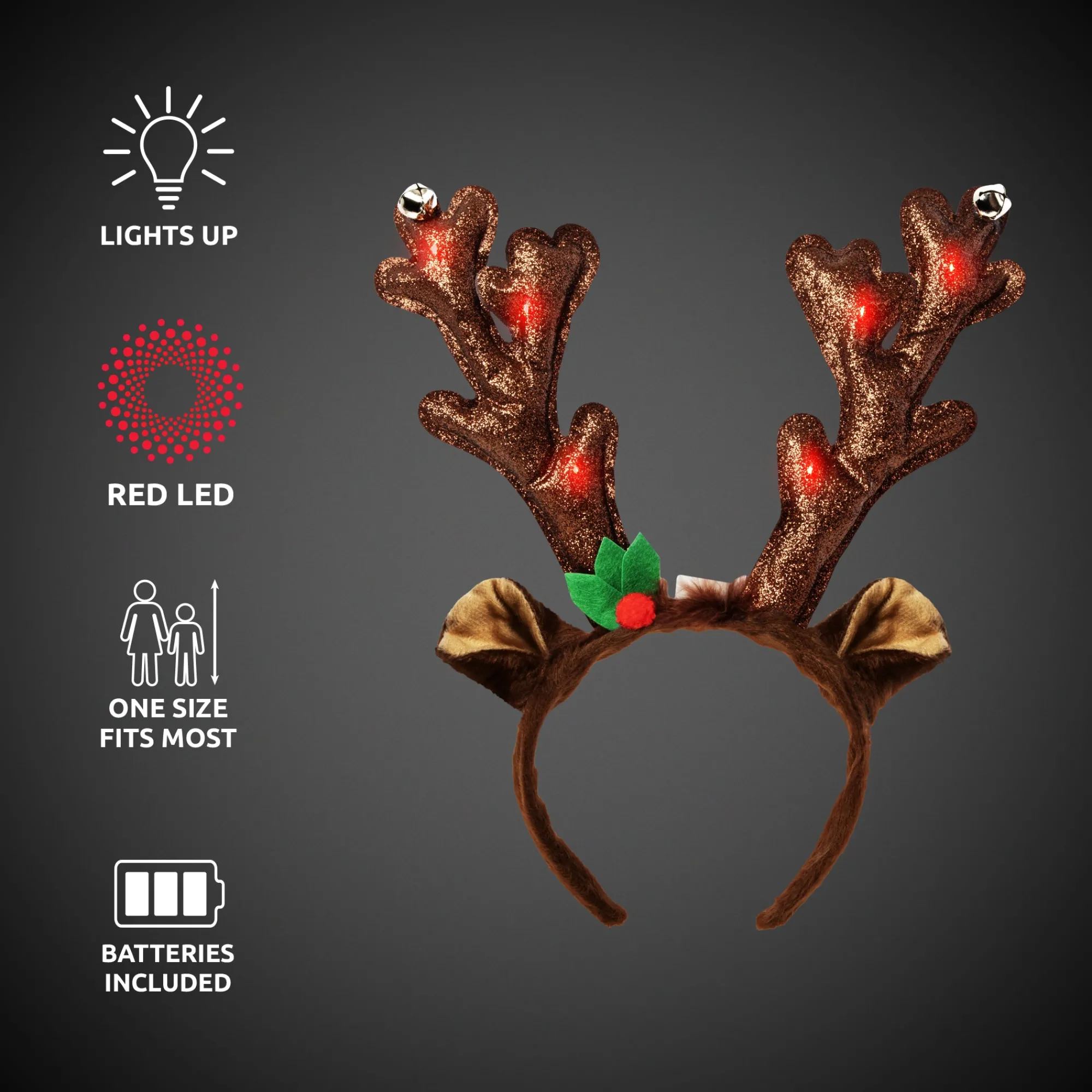 Online Windy City Novelties LED Reindeer Antlers Headband