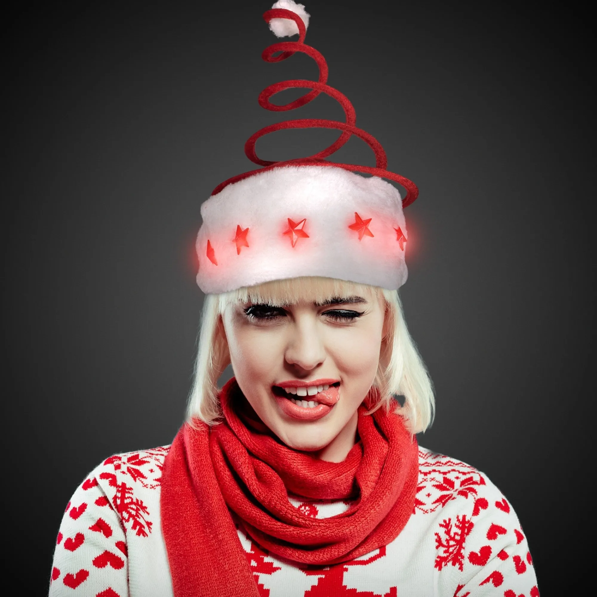 New Windy City Novelties LED Santa Spring Hat