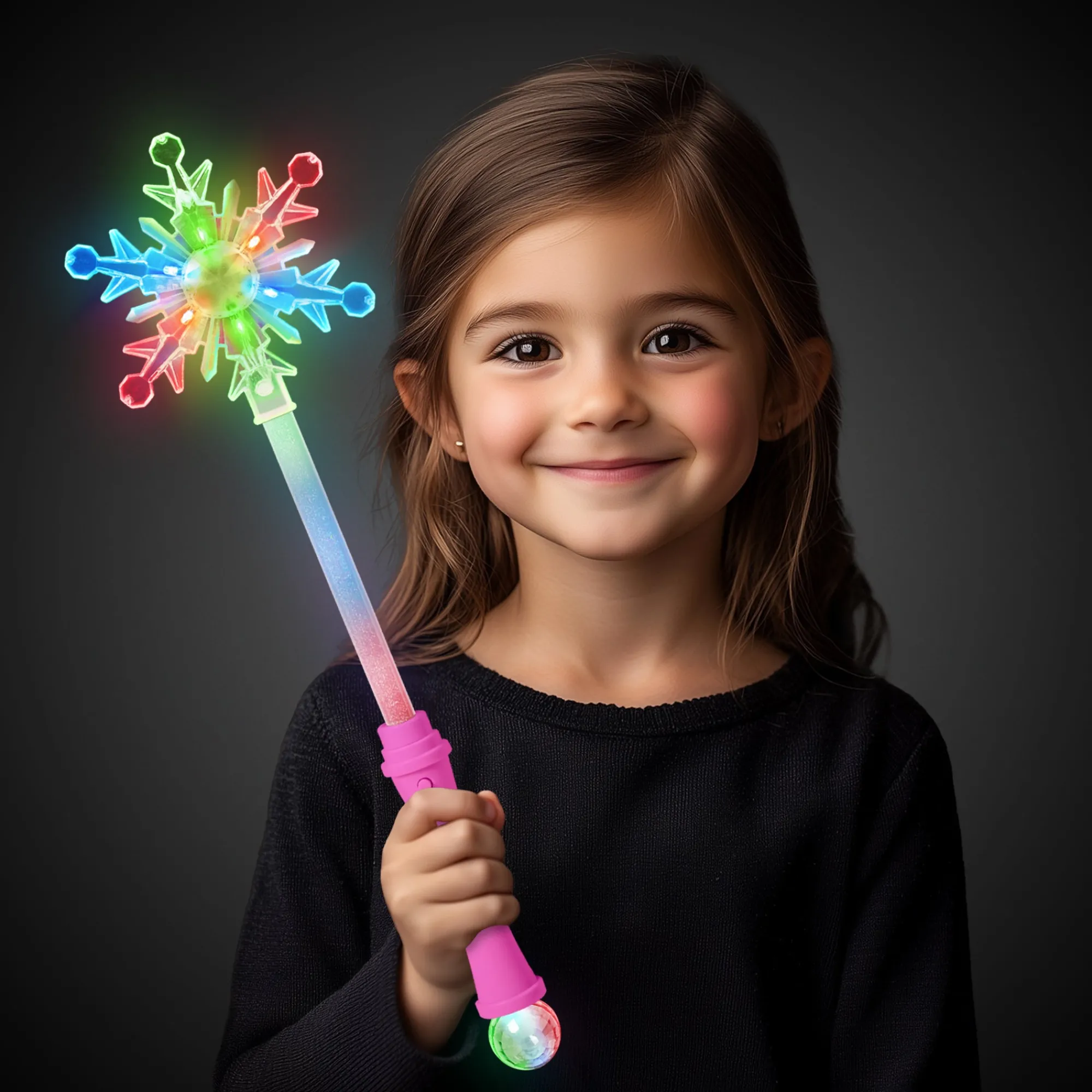 Outlet Windy City Novelties LED Snowflake Disco Ball 15" Wands Retail Display