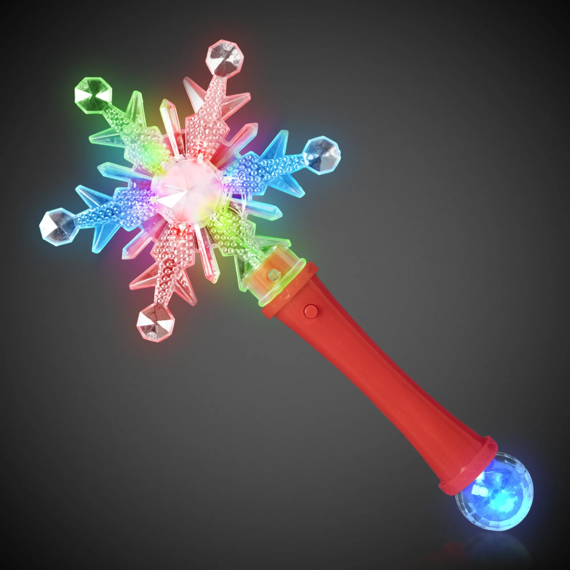 Hot Windy City Novelties LED Snowflake Disco Ball 10" Wands Retail Display