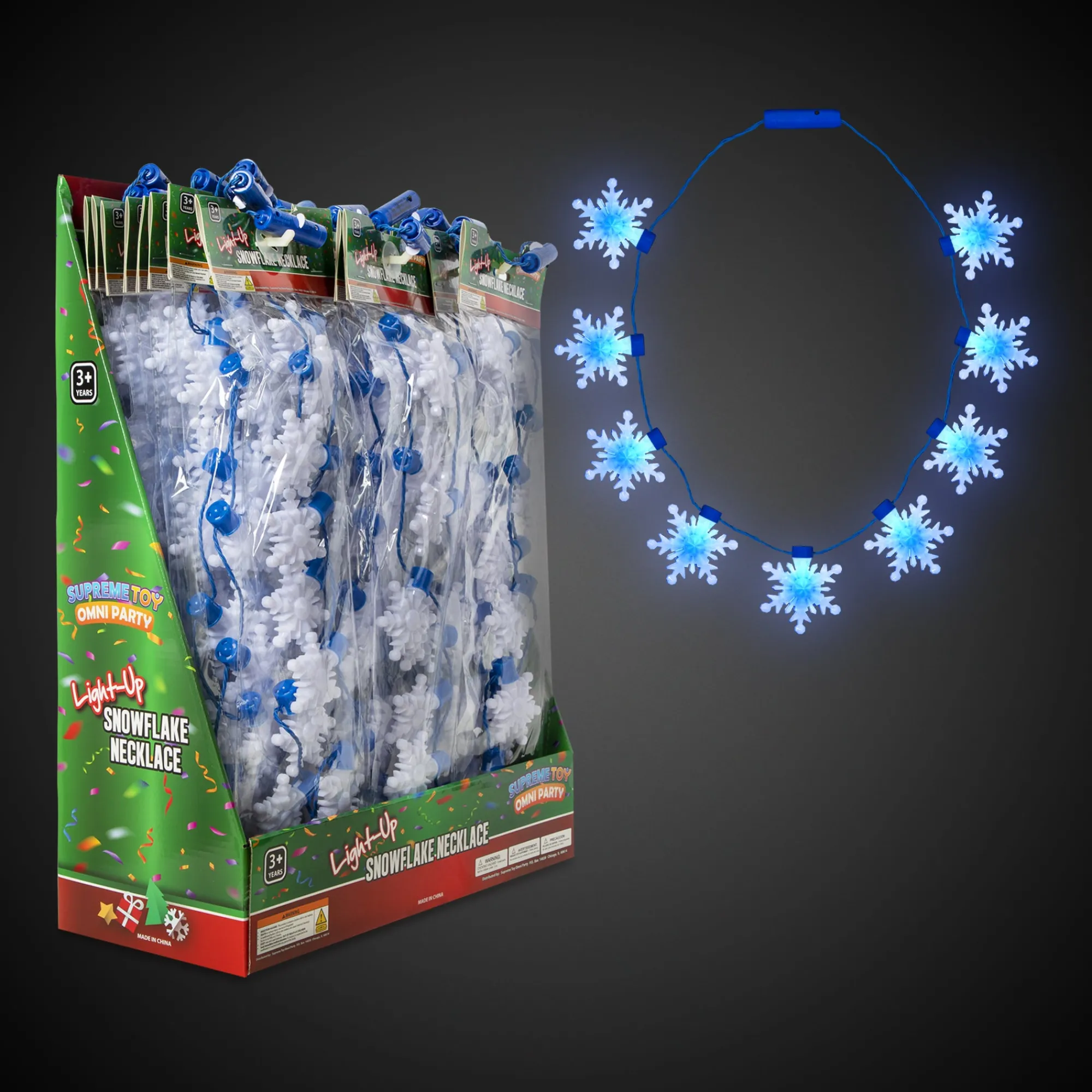 Online Windy City Novelties LED Snowflake Necklaces Retail Display