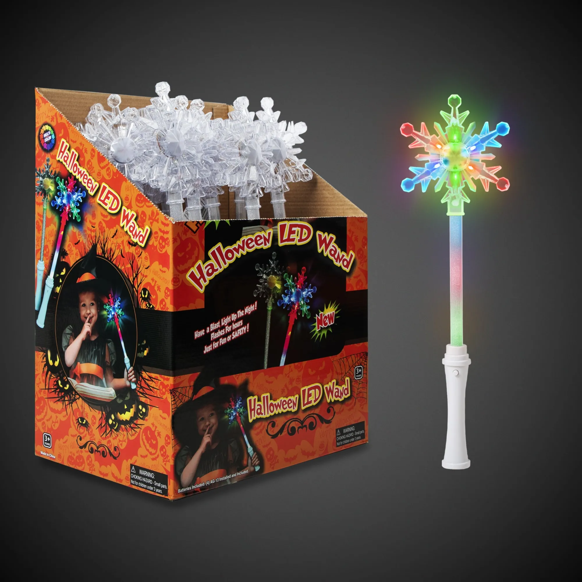 Hot Windy City Novelties LED Snowflake Wands Retail Display