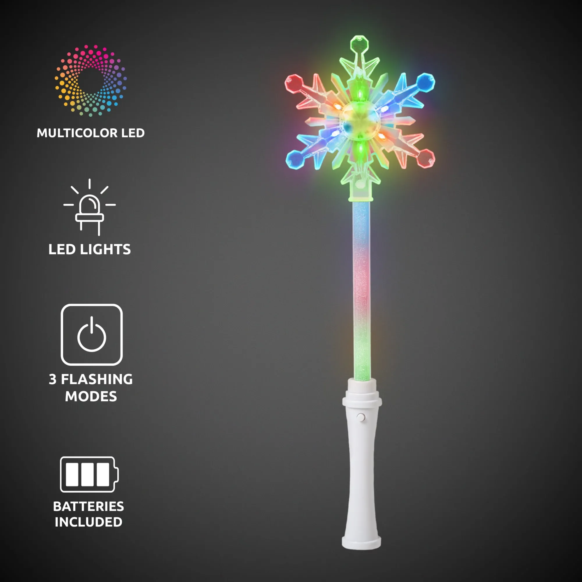 Hot Windy City Novelties LED Snowflake Wands Retail Display