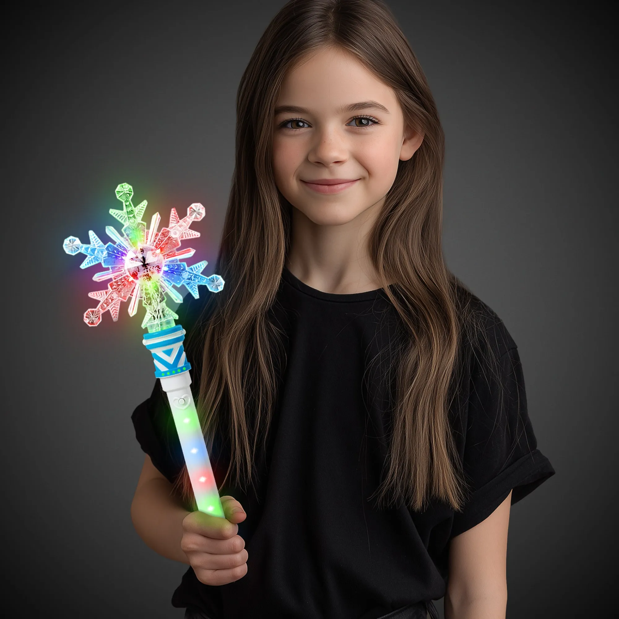 New Windy City Novelties LED Snowflake Wand with Light-Up Handle