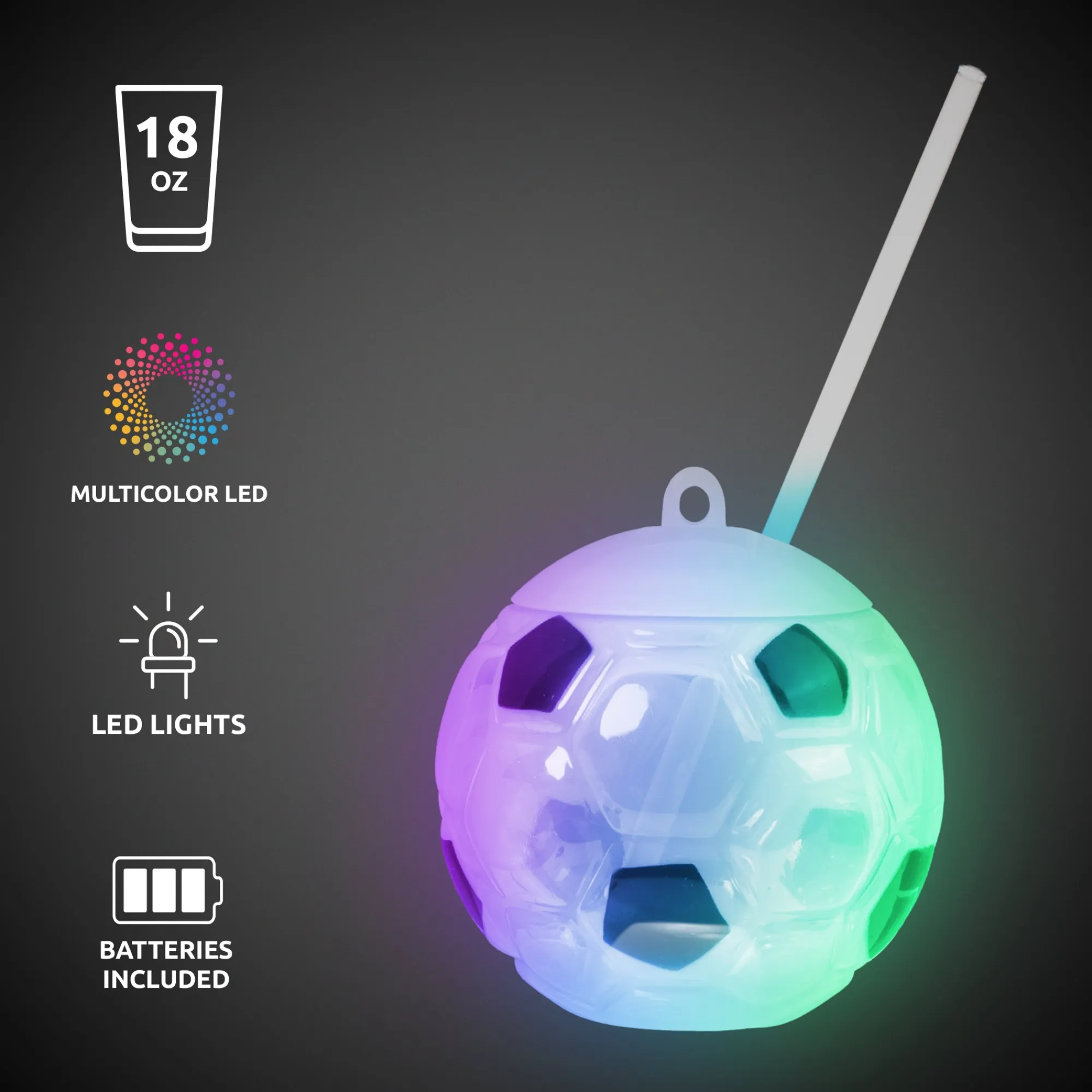 Discount Windy City Novelties LED Soccer Ball Cup with Straw