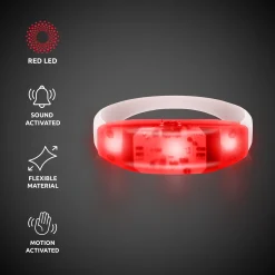 New Windy City Novelties LED Sound-Activated Stretchy Bracelet Red