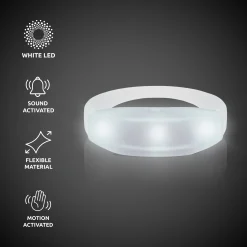 Discount Windy City Novelties LED Sound-Activated Stretchy Bracelet White