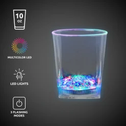 Best Windy City Novelties LED Square Bottom 10 oz. Rocks Glass