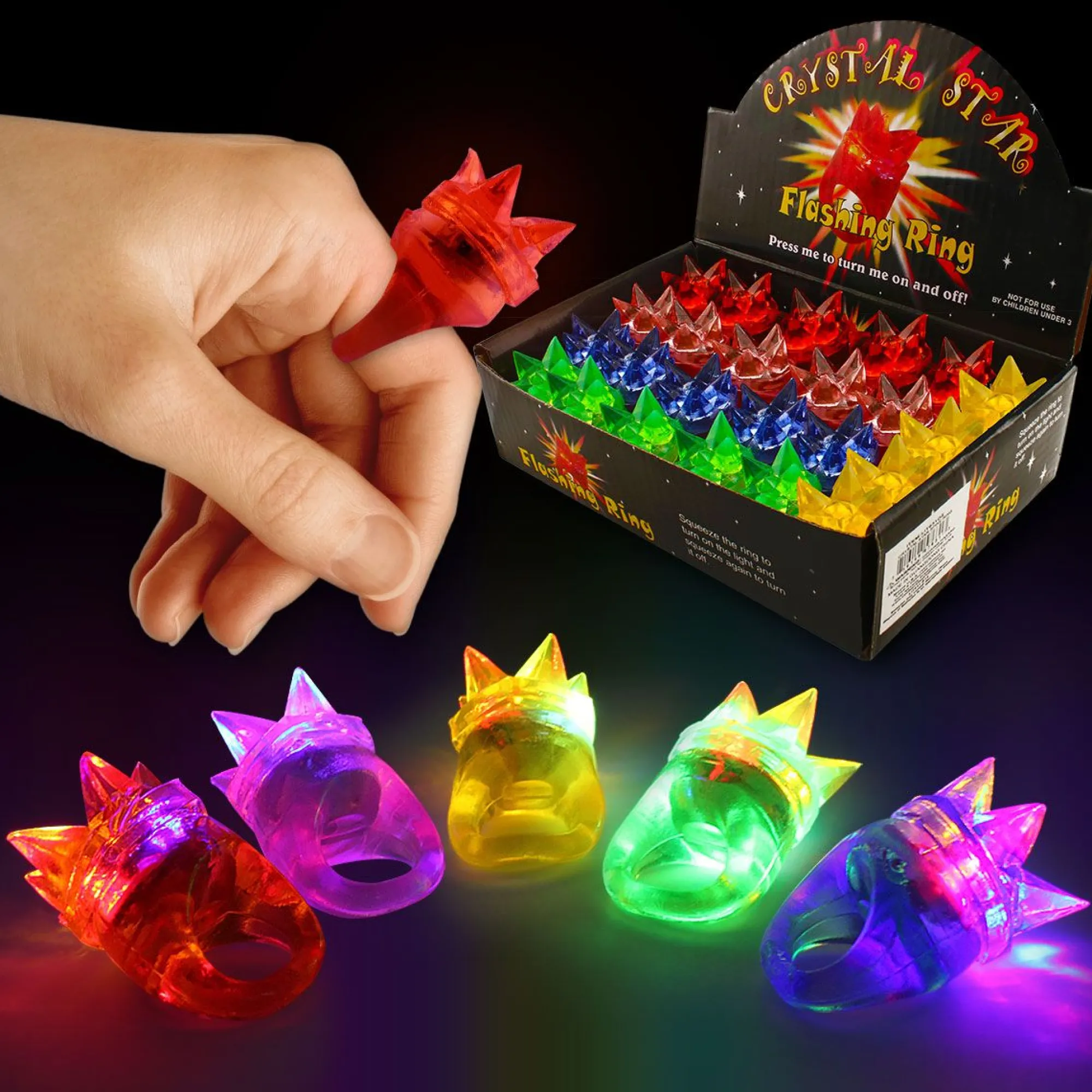 Discount Windy City Novelties LED Star Spike Jelly Rings