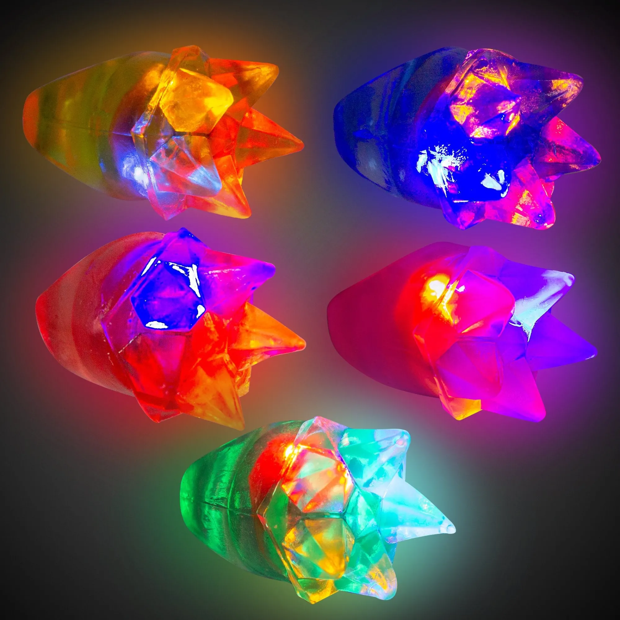Discount Windy City Novelties LED Star Spike Jelly Rings
