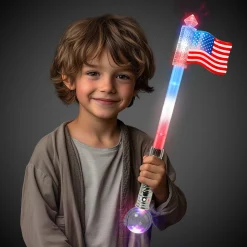Hot Windy City Novelties LED USA Flag Wand