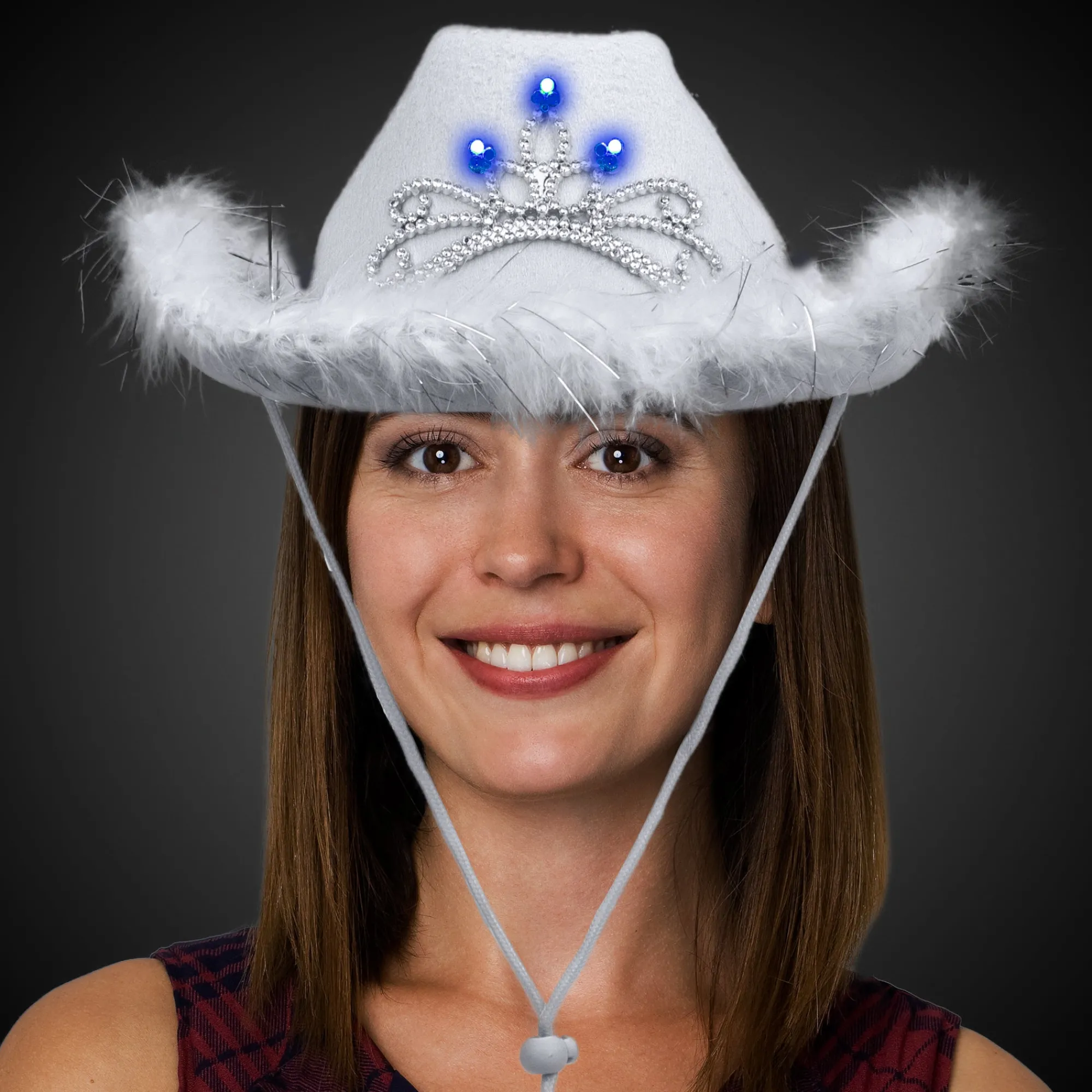 Online Windy City Novelties LED White Cowboy Hat with Tiara