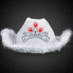 Online Windy City Novelties LED White Cowboy Hat with Tiara