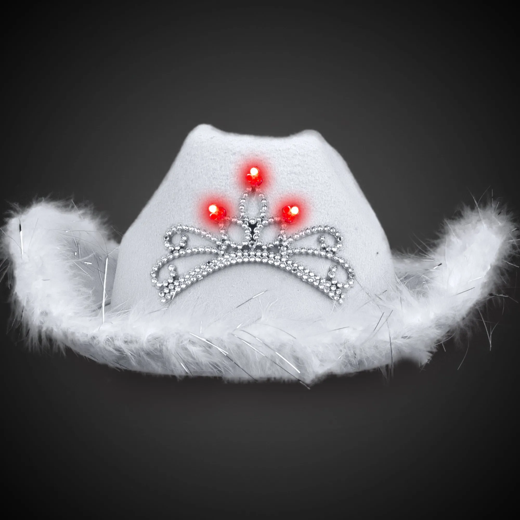 Online Windy City Novelties LED White Cowboy Hat with Tiara