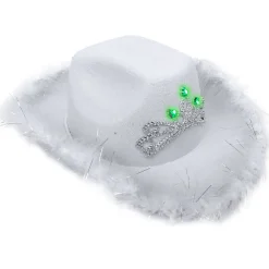 Online Windy City Novelties LED White Cowboy Hat with Tiara