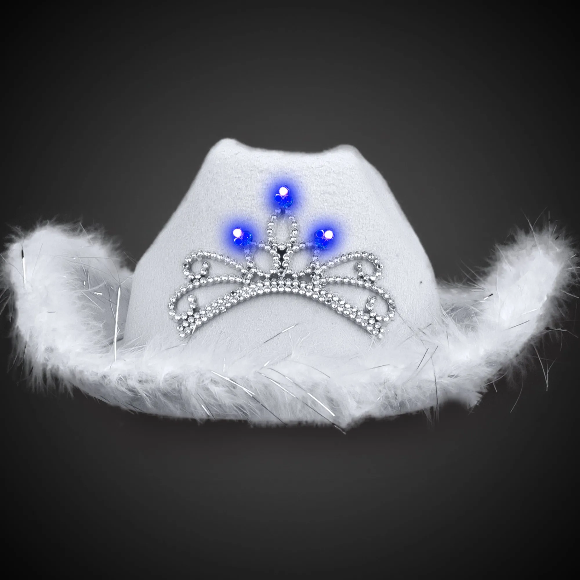 Online Windy City Novelties LED White Cowboy Hat with Tiara
